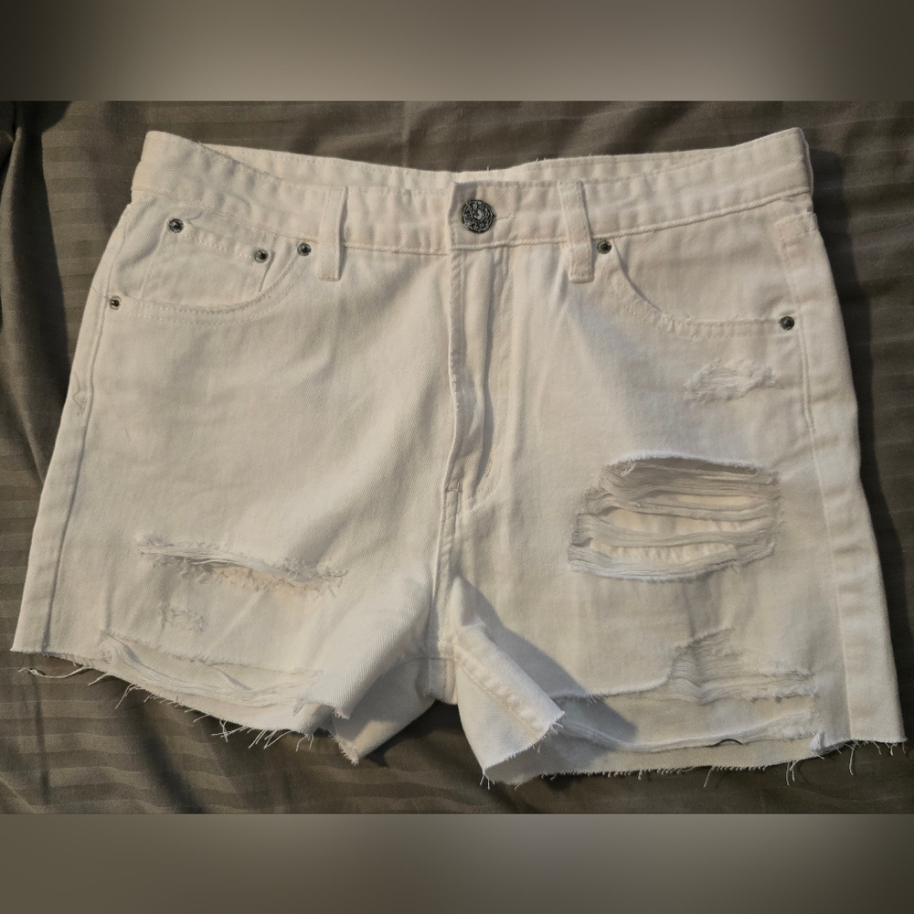 BDG Urban Outfitters Distressed White Denim Jean Shorts Sz. 26 New!